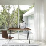 Minimalist Solid Wood Study Desk with Metal Legs