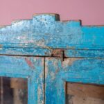 Blue Vintage Wooden Glazed Display Cabinet - Image 4