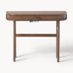 Fluted Solid Wood Console Table with Drawer & Lower Shelf - Image 4