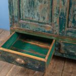 Vintage Dark Green Wooden Cupboard - Image 4