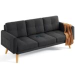 Modern Convertible Fabric Sofa Cum Bed with Storage - Image 2