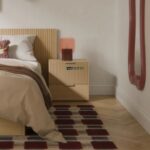 Marudhar Craft Fluted 2-Drawer Wooden Bedside Table / Nightstand