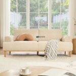 Modern Minimalist Fabric 3-Seater Sofa (Beige)