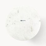 Round Marble Dining Table with Fluted Wooden Pedestal Base - Image 4