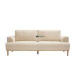 Modern Minimalist Fabric 3-Seater Sofa (Beige) - Image 3