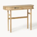 Fluted Solid Wood Console Table with Drawer – Natural Finish - Image 5