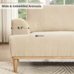 Modern Minimalist Fabric 3-Seater Sofa (Beige) - Image 4