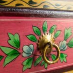 Pavo Hand-Painted Wooden Cabinet with Peacock Design - Image 4