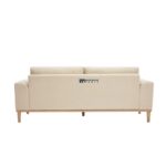 Modern Minimalist Fabric 3-Seater Sofa (Beige) - Image 5