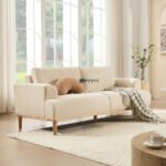 Modern Minimalist Fabric 3-Seater Sofa (Beige) - Image 2