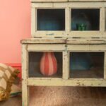 Off-White Vintage Display Unit with 8 Glass Cubbies - Image 2