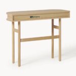 Fluted Solid Wood Console Table with Drawer – Natural Finish - Image 4