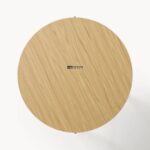 Light Wood Round Dining Table with Ribbed Edge - Image 3