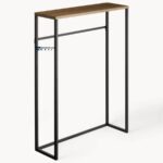 Slim Console Table with Solid Wood Top & Metal Frame - Image 3