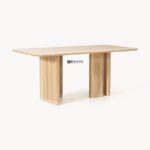 Rectangular Wooden Dining Table with Fluted Panel Legs - Image 5