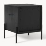 Modern Bohemian 2-Drawer Black & Cane Bedside Table - Image 2