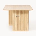 Rectangular Wooden Dining Table with Fluted Panel Legs - Image 6