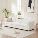 Fabric 3-Seater Sofa (Ivory White)
