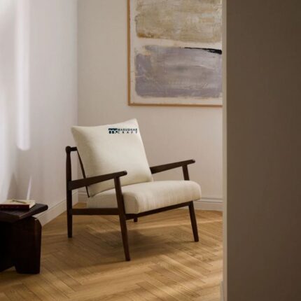 Modern Wooden Upholstered Lounge Single Seater Chair