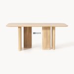 Rectangular Wooden Dining Table with Fluted Panel Legs - Image 2
