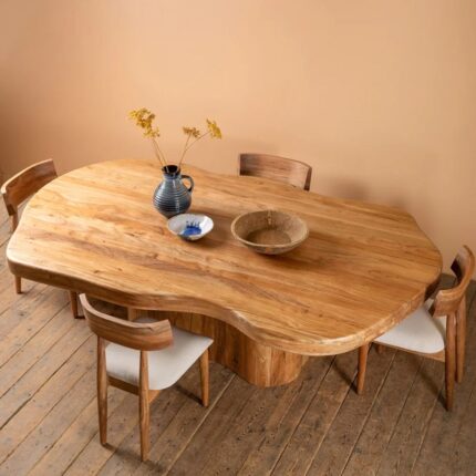 Tove Acacia Wood Dining Table with Natural Finish