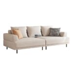 Modern Minimalist Fabric 3-Seater Sofa (Warm Beige) - Image 3