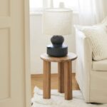 Solid Wood Round Side Table – Natural Finish