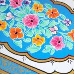 Blue Floral Hand-Painted Wooden Cabinet - Image 4