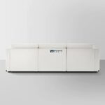 Fabric 3-Seater Sofa (Ivory White) - Image 3