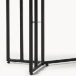 Black Stone Top Console Table with Slim Metal Legs - Image 2