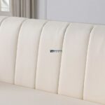 Luxury Channel-Tufted Fabric 2-Seater Sofa (Ivory White) - Image 2