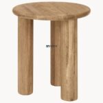 Solid Wood Round Side Table – Natural Finish - Image 4