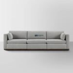 Minimalist Fabric 3-Seater Sofa (Light Grey) - Image 4