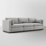 Minimalist Fabric 3-Seater Sofa (Light Grey) - Image 5