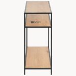 Industrial Open Shelf Console Table with Solid Wood & Metal Frame - Image 5