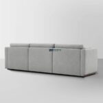 Minimalist Fabric 3-Seater Sofa (Light Grey) - Image 2