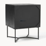 Marudhar Craft Modern Charcoal 1-Drawer Bedside Table - Image 6