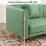 Luxury Channel-Tufted Fabric 3-Seater Sofa (Mint Green) - Image 5