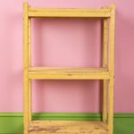 Yellow Vintage Wooden Baker Shelves - Image 2