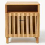 Marudhar Craft Black & Cane 2-Drawer Bedside Table