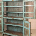 Vintage Blue Jali Wooden Cupboard - Image 5