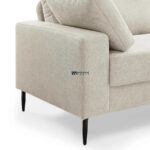 Modern Slim-Leg Fabric 3-Seater Sofa (Light Beige) - Image 2