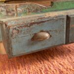 Blue & Green Vintage Wooden Side Cabinet with Drawers - Image 5