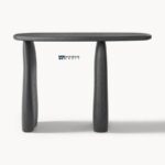 Solid Wood Console Table with Sculptural Legs (Matte Black Finish) - Image 5