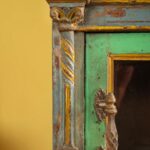 Blue & Green Vintage Wooden Side Cabinet with Drawers - Image 2