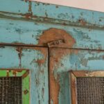 Vintage Blue Jali Wooden Cupboard - Image 6