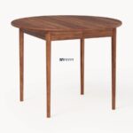 Round Wooden Dining Table with Tapered Legs - Image 2
