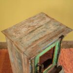 Blue & Green Vintage Wooden Side Cabinet with Drawers - Image 3