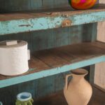 Vintage Blue Jali Wooden Cupboard - Image 7