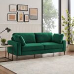 Slim-Leg Fabric 3-Seater Sofa (Emerald Green) - Image 2